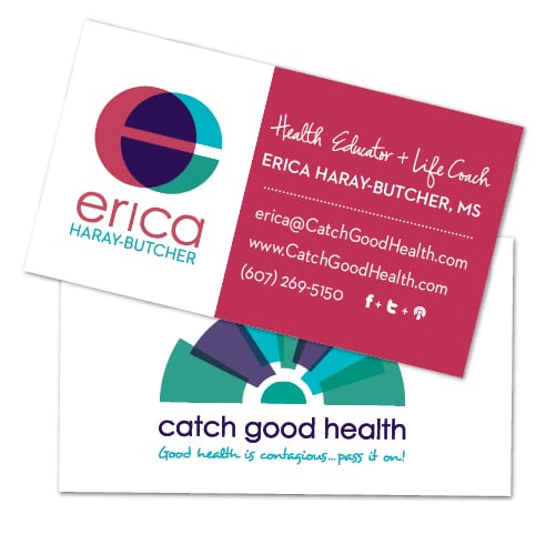 Business Card Design | Erica Haray Butcher | focused target market of health, education, and life coaching |located in New York, NY