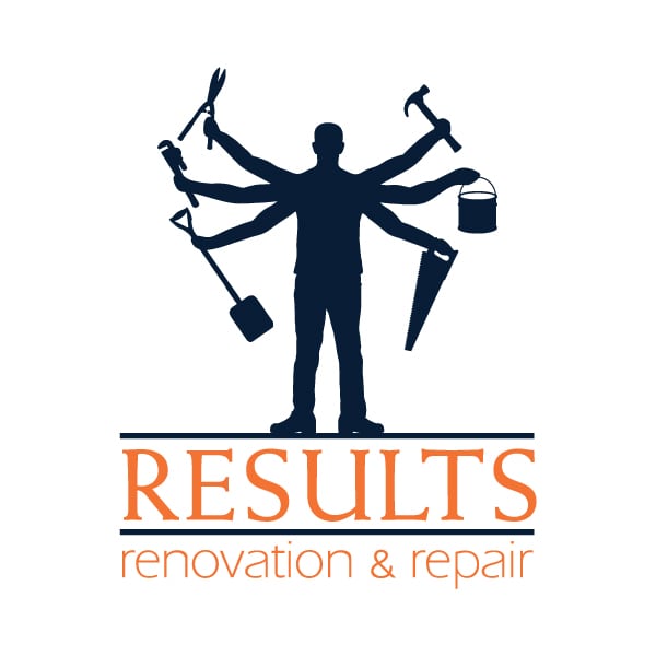 Small Business Logo Design | Results Renovation and Repair | target market of custom carpentry, residential and commercial contruction, home repairs, home maitanance, remodeling, and renovation services | repair and renovation business located Groton, NY