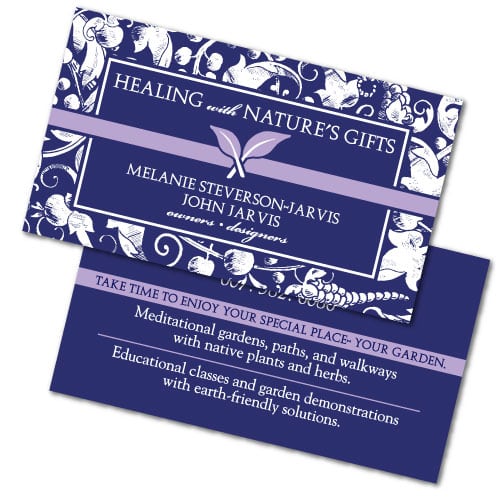 Business Card Design | Healing with Natures Gifts | target market focused on educational classes and garden | business located in Ithaca, NY