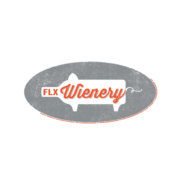 Restaurant Logo Design | FLX Wiener |owned by master sommelier Christopher Bates | offering ecclaimed food and wine | bold and humorous experience | restaurant located in Dundee, NY, Finger Lakes