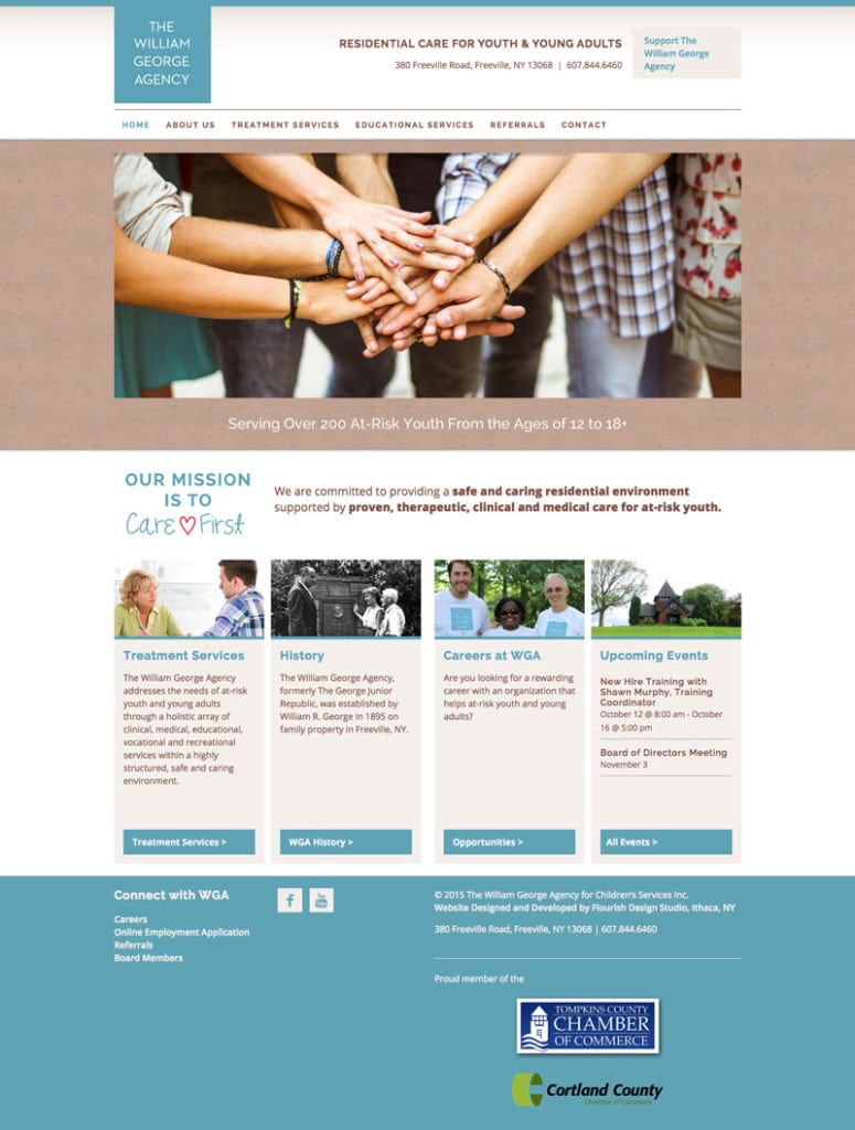 Website Design | The William George Agency |target market focused on education of at-risk youth | educational institution located in Freeville, NY