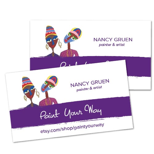 Business Card Design| Paint Your Way | target market focused on hand painted, handcrafted, jewelry| small business located in Ithaca, NY