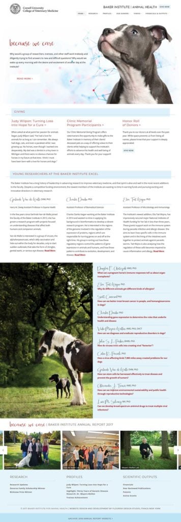 Annual Report Website | Baker Institute for Animal Health at Cornell University in Ithaca, NY