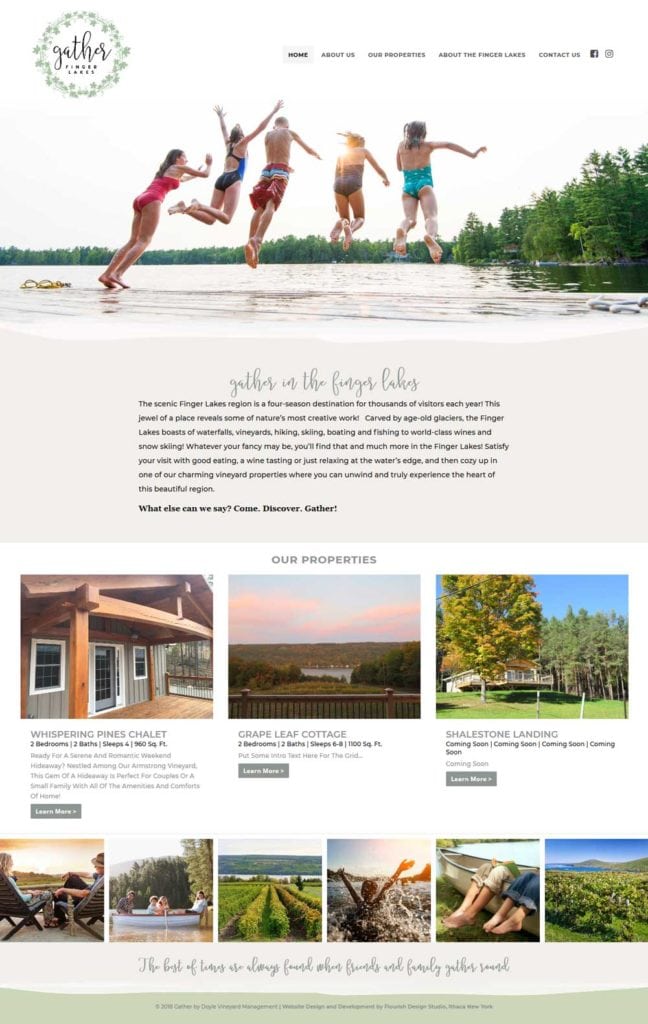 Hospitality Website | Gather FLX | Home Rentals in the Finger Lakes, NY